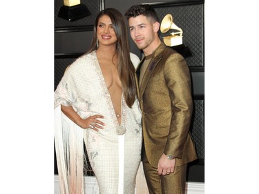 Priyanka Chopra and Nick Jonas attend the 62nd Annual GRAMMY Awards held at the Staples Center in Los Angeles California on Jan. 26, 2020.