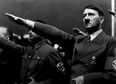 A picture dated 1939 shows German Nazi Chancellor Adolf Hitler giving the nazi salute during a rally next to "Deputy Furhrer" Rudolf Hess.