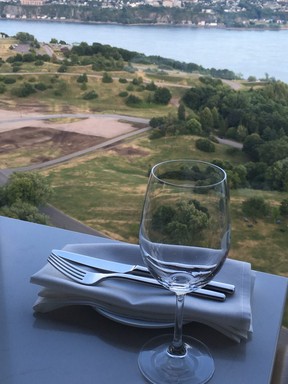 View of the St. Lawrence River from Ciel! Bistro-Bar in Quebec City.