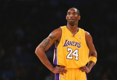 Kobe Bryant of the Lakers looks on during a freethrow in the first half against the Rockets at Staples Center in Los Angeles, on March 30, 2007.