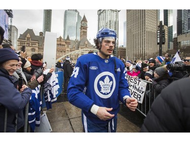 Toronto Maple Leafs Auston Matthews following  the team's annual outdoor skate at Nathan Philips Square in Toronto, Ont. on Thursday January 9, 2020. Ernest Doroszuk/Toronto Sun/Postmedia