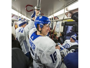 Toronto Maple Leafs Mitchell Marner rides the TTC subway from Union Station in Toronto, Ont. on Thursday January 9, 2020. They were making their way to their annual outdoor public skate at Nathan Philips Square Ernest Doroszuk/Toronto Sun/Postmedia