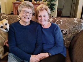 ynne Alsberg, left, and her half-sister Ans Huizink did not know about each other for decades until a relative did a DNA search. The two met last year and are part of a Netherlands-based documentary.  POSTMEDIA
