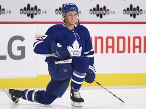 Winger Mason Marchment is playing his first home game for the Maple Leafs, on Saturday night against the New York Islanders. (Graham Hughes/The Canadian Press)
