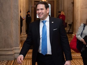 U.S. Republican Senator Marco Rubio arrives for the Senate impeachment trial of President Donald Trump at the Capitol in Washington, D.C., on Jan. 21, 2020.