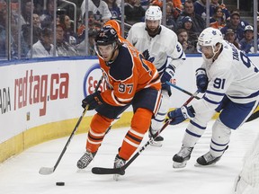 The Maple Leafs held Edmonton Oilers star Connor McDavid (97) off the scoresheet when the two teams met on Dec. 14. (Jason Franson/The Canadian Press)