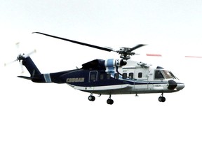 This file photo taken on August 5, 2010 shows a Sikorsky S92 helicopter flown by Cougar Helicopters taking off from the St. John's Airport in St John's. (Postmedia Network file photo)