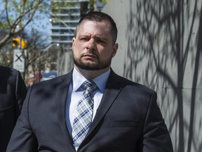 James Forcillo leaves the courthouse at 361 University Ave. in Toronto May 16, 2016. Ernest Doroszuk/Toronto Sun