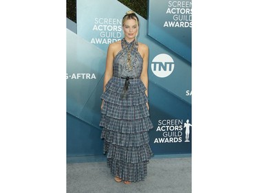 Margot Robbie attends the 26th Annual SAG Awards held at Shrine Auditorium in Los Angeles California on Jan. 19, 2020. (Adriana M. Barraza/WENN)