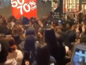 Fans packed the Eaton Centre Thursday to get their glimpse of a TikTok star who advertised his appearance on Instagram. (6izBuzzTV)