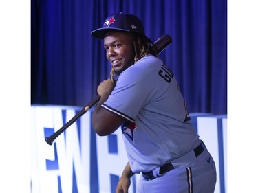 The Toronto Blue Jays'  Vladimir Guerrero Jr. introduced the Jays' new look uniform today at Jays in Toronto, Ont. on Saturday January 18, 2020. Stan Behal/Toronto Sun/Postmedia Network