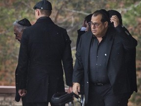 Mel Lastman, far left, and son Blayne Lastman after the funeral for Marilyn at Benjamin's Park Memorial Chapel in Toronto on Sunday January 5, 2020.