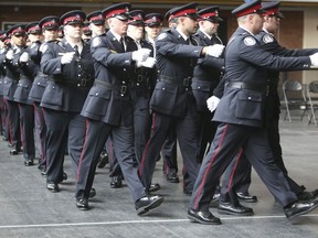 A graduation ceremony for 119 new Toronto police constables was held at the the Fort York Armoury on Friday January 31, 2020.