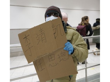 Flights arrive from three Chinese destinations at Pearson International Airport's Terminal 3 from Beijing, Shanghai and Chongqing. Over a 1,000 passengers arrived, the majority wearing masks as protection from the Coronoavirus that has originated in Wuhan on Monday January 27, 2020. Jack Boland/Toronto Sun/Postmedia Network