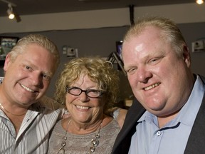 Doug and Rob Ford pose for a photo with mother Diane on Mother's day in 2012.