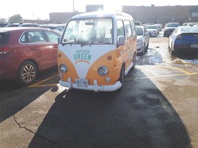 A van belonging to Hamilton Centre MP Matthew Green parked illegally at Limeridge Mall in Hamilton, Ont. on Dec. 21 2019
