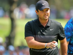 Patrick Reed of the United States reacts on the fourth green during the final round of the World Golf Championships Mexico Championship at Club de Golf Chapultepec on Feb. 23, 2020 in Mexico City. (Hector Vivas/Getty Images)