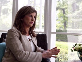 Rona Ambrose is shown during a media interview on May 18, 2017. (The Canadian Press)