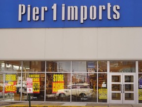 Store closing signs hang in the window of a Pier 1 store on Feb. 18, 2020 in Chicago. (Getty Images)