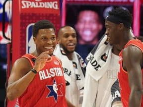 Toronto Raptors' Kyle Lowry (left) and Pascal Siakam both competed for Team Giannis during Sunday's NBA all-star game. (USA TODAY SPORTS)