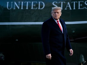 U.S. President Donald Trump walks from Marine One on the South Lawn of the White House Feb. 7, 2020, in Washington, D.C. (BRENDAN SMIALOWSKI/AFP via Getty Images)