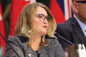 Leadership candidate Brenda Hollingsworth at the Ontario Liberal Party leadership debate in Sudbury, Ont. on Thursday, Jan. 30, 2020. (John Lappa/Sudbury Star/Postmedia Network)