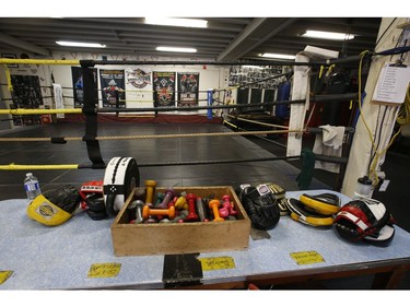 Memorabilia, fight posters, former boxers, and boxing gear fill the walls, cabinets and tables inside the Cabbagetown Boxing's Club  on Wednesday February 12, 2020. Jack Boland/Toronto Sun/Postmedia Network