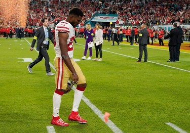 San Francisco 49ers' Jimmie Ward looks dejected after the game. (REUTERS/Mike Blake)