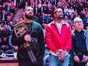 Drake with the WWE championship belt. (Instagram)