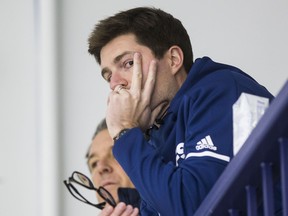 Maple Leafs GM Kyle Dubas is on the hot seat as Toronto clings to a playoff spot. CRAIG ROBERTSON/TORONTO SUN