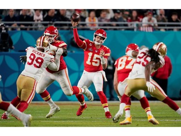 Patrick Mahomes in action during Super Bowl LIV on February 2, 2020.