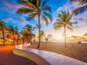 Fort Lauderdale Beach, Florida, USA at dawn.