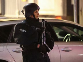 A police officer secures the area after a shooting in Hanau near Frankfurt, Germany, February 19, 2020. (REUTERS/Kai Pfaffenbach)