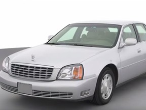 Cadillac similar to one police believe was involved in a hit and run in Oshawa.