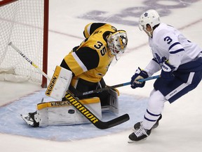 The Maple Leafs play the Pittsburgh Penguins twice this week, on Tuesday and Thursday nights. (Gene J. Puskar/The Associated Press)