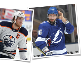 When Connor McDavid (left) and Nikita Kucherov -- the top two picks in most NHL fantasy drafts -- get hurt within days of each other, you know it's a rough week for injuries. (Getty Images photos)
