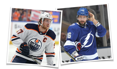 When Connor McDavid (left) and Nikita Kucherov -- the top two picks in most NHL fantasy drafts -- get hurt within days of each other, you know it's a rough week for injuries. (Getty Images photos)