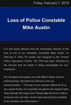 Toronto Police Association memo on the death of Const. Mike Austin.