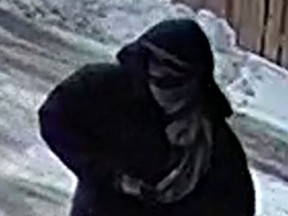 An image released by Toronto Police of the suspect in the robbery and assault of an 87-year-old woman on Feb. 7 in the Keele St. and Sheppard Ave. W. area.