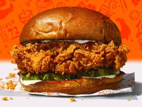 Popeyes’ popular chicken sandwich. POPEYES/SCREENGRAB