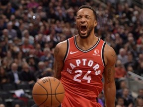 Toronto Raptors guard Norman Powell was back at practice on Thursday and is listed as questionable. (USA TODAY)