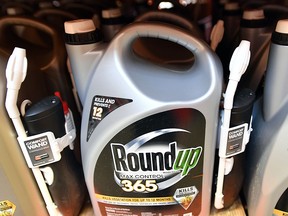 In this file photo taken on July 9, 2018, Roundup products are seen in a shelf at a store in San Rafael, Calif.