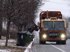 Garbage collection in Toronto on Tuesday January 31, 2017.