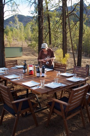 Preparations for dinner al fresco are a welcome sight after a day spent crossing remote terrain in South Australia on the Arkaba Walk. (Peter Neville-Hadley/Horizon Writers’ Group)