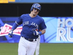 Reese McGuire during the Blue Jays' final game of the 2018 season at the Rogers Centre in Toronto, Sept. 26, 2018.