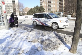 Toronto Police canvass on the West Mall February 8, 2020, the day after Deandre Campbell-Kelly was shot dead. Jack Boland/Toronto Sun