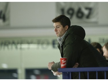Toronto Maple Leafs general manager Kyle Dubas was at the Leafs practice surveying his talent  in Toronto on Wednesday February 19, 2020. Jack Boland/Toronto Sun/Postmedia Network