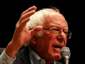 Democratic U.S. presidential candidate Senator Bernie Sanders gestures as he speaks at a campaign rally in Charlotte, North Carolina, U.S. February 14, 2020.