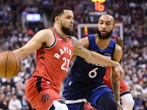 Guard Fred VanVleet (front) says getting healthy is a priority for the Raptors. (Frank Gunn/The Canadian Press)