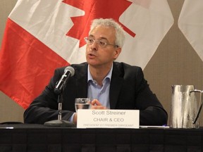 Scott Streiner, chair and CEO of Canadian Transport Agency, listens to recommendations for improved air passenger rights at a public consultation at the Delta Hotel in Winnipeg on Monday, June 25, 2018.